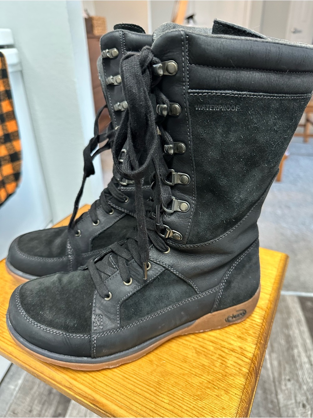 Chaco Black Lace-Up Women's Ankle Boots